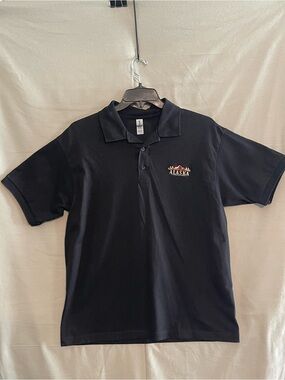 Gildan Black Polo with Alaska Mountain Embroidery